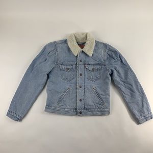 NEW LEVI'S SHERPA = XS EXTRA SMALL= LEVIS DENIM TRUCKER JACKET